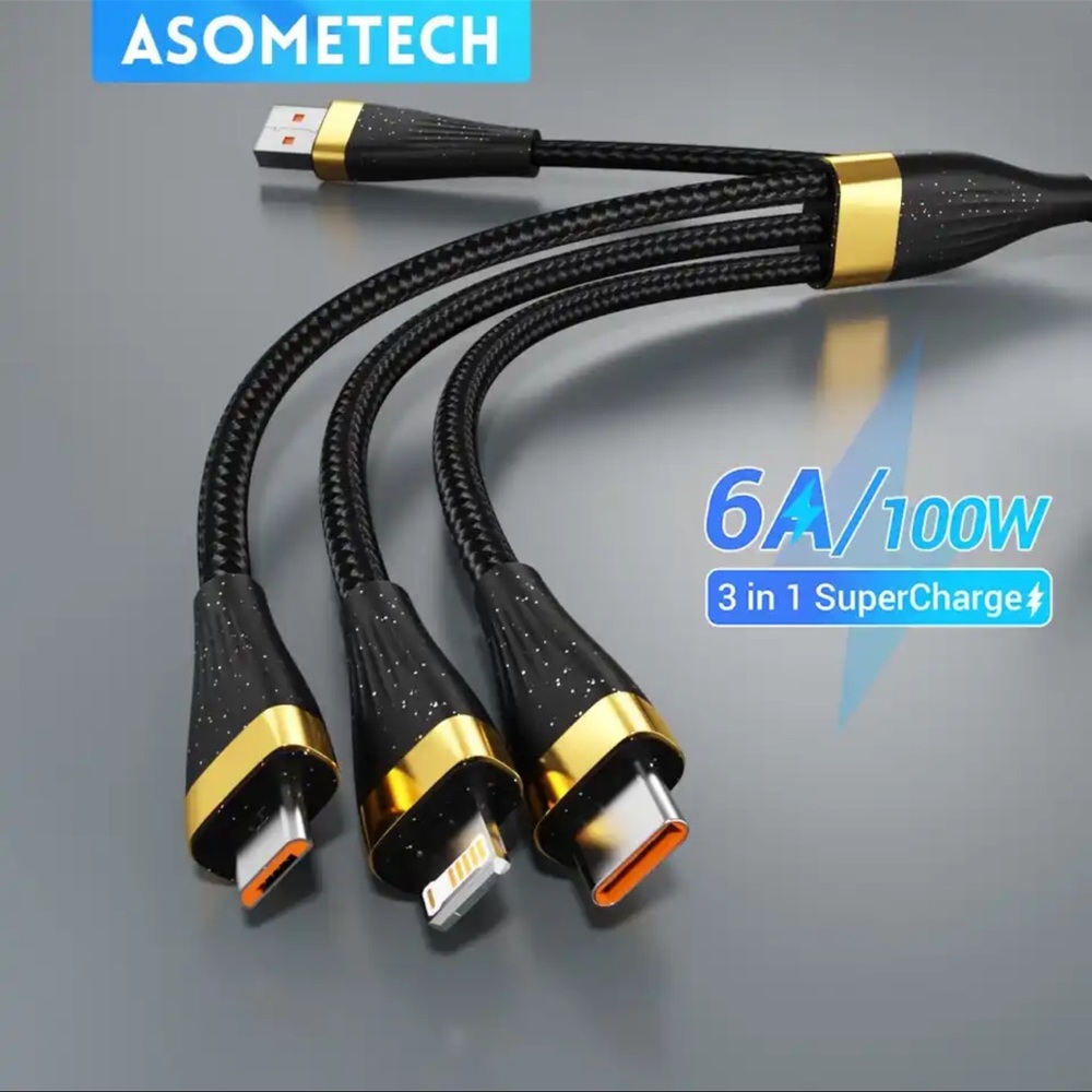 4pcs for $20 in my store ‼️ Baseus 3 in 1 USB Cable Charger NIB